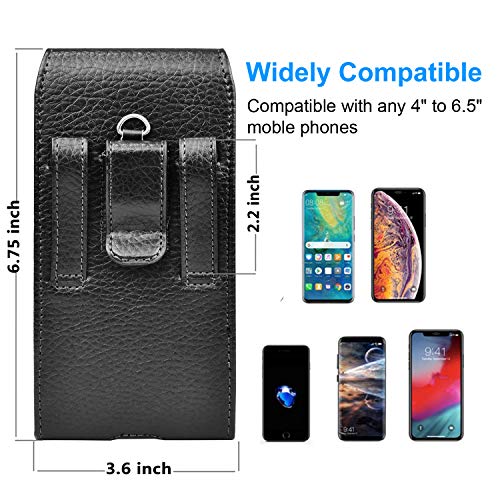 Takfox 11050044 Phone Holster For Samsung Galaxy S24 Ultra S23 Plus S22 S21 Fe S10 A04S A03S A15 A14 A13 A12 A42 A32 A54 A23 5G,Note 20/10 J7 Leather Cell Phone Pouch Belt Holder Carrying Case,Black thumb #1