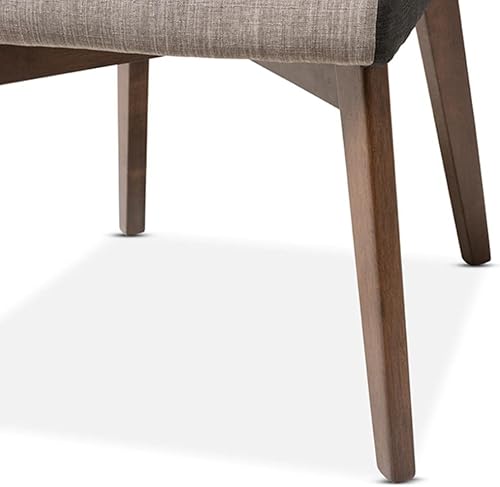 Miniatura 14 de Baxton Studio Monte Mid-Century - Sillón de tela gris bicolor Gris,Marrón,Café nogal,https://www.amazon.com/dp/undefined