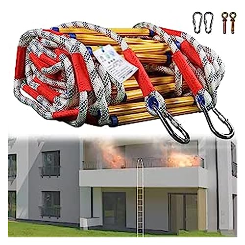 AiQima Escalera de Seguridad, Escalera de Cuerda Portátil, Escalera de Cuerda Plegable de Emergencia en Caso de Incendio, Escalera de Cuerda Suave de Resina de 3-5 Pisos/a/L 3M