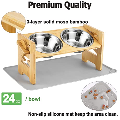 Upgrated 6 Heights - Elevated Dog Bowls, Adjustable Raised Dog Bowls for Small Dog and Cat, Raised Dog Dish, Solid… - Image 6