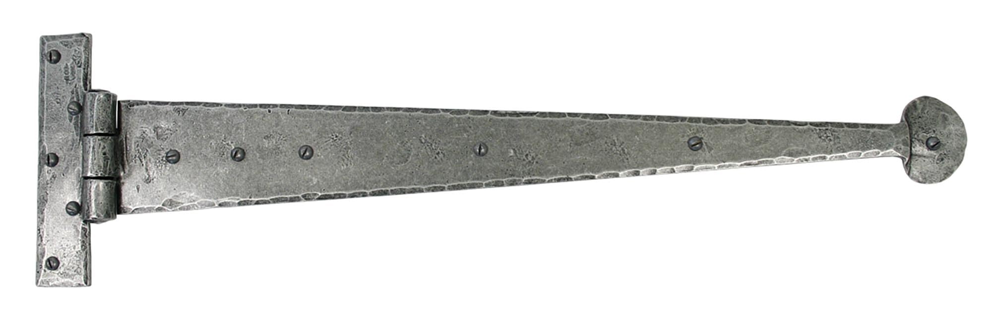 From The Anvil Pewter Patina Pewter 22 Inch Penny End T Hinge (Pair)