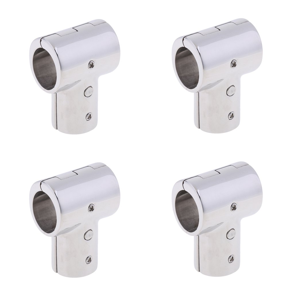 Raccordo a T 90 Gradi per Corrimano Barche Acciaio Inox 316 25mm 1" 4 Pezzi Accessorio Nautico Yacht Kayak
