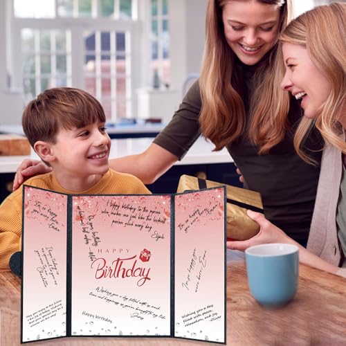 Image of Crenics Red and Black Birthday Decorations for Women or Men, Happy Birthday Guest Signature in Book Alternative 18 inch x 12 inch, Awesome Party Gifts for Girls or Boys