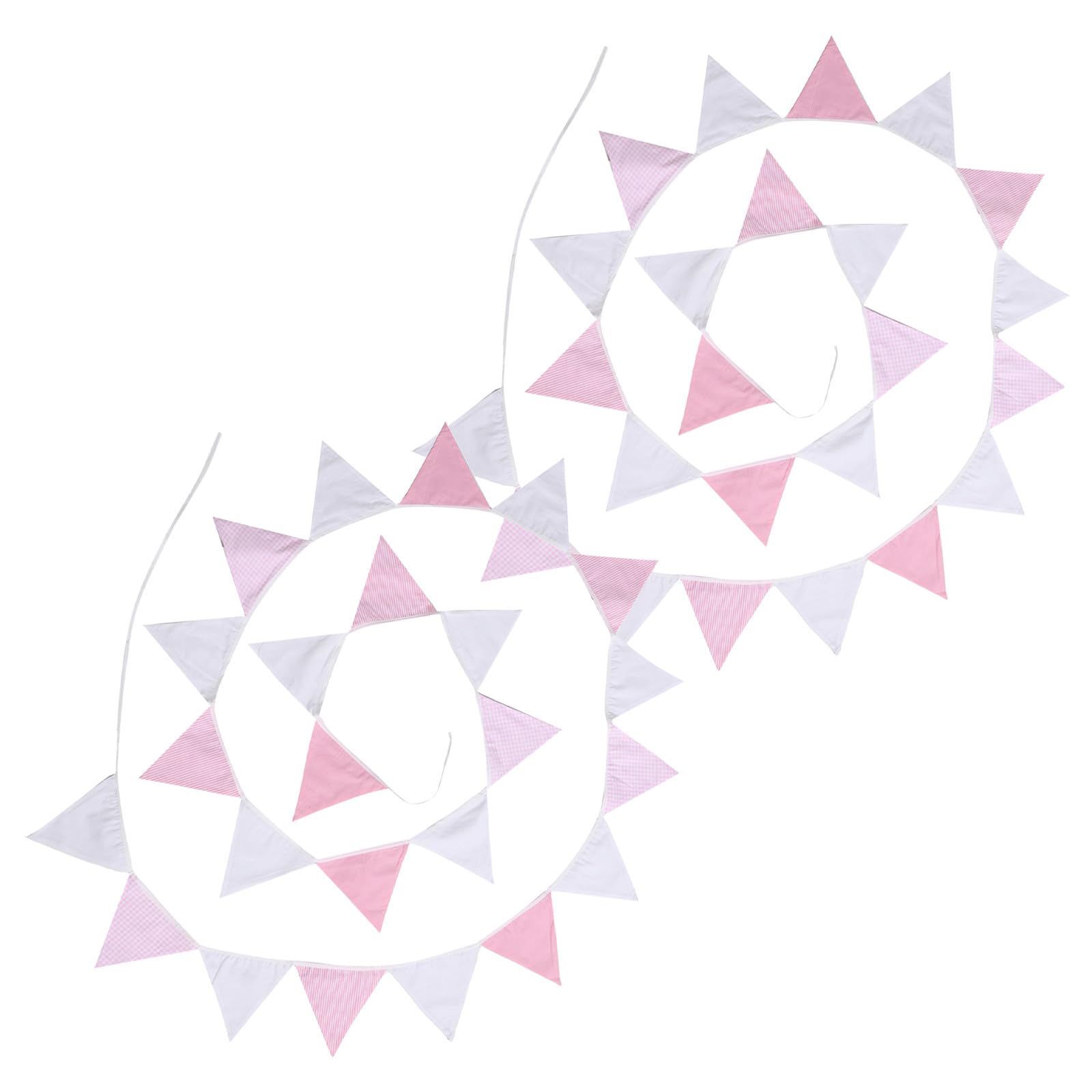 Ciieeo Guirnalda de Banderines Triangulares Versátil Diseño Encantador de Algodón 2 Piezas para Decoración de Fiesta Infantil y Boda para Ambiente Festivo