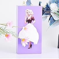 SENIURIS Schöne Taschentuchbox mit langem Rock für Mädchen, kreative Cartoon-Tücherabdeckung, Papierspender für Zuhause, Büro und Auto (lila)