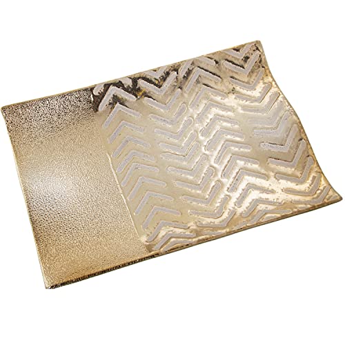 Plat rectangle en céramique dorée chic pour sublimer vos tables de fête - 2