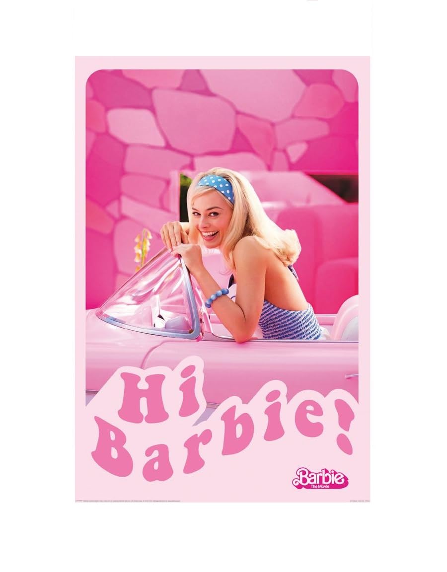 Pyramid International Multi-Coloured Barbie Poster Movie Hi Barbie! Margot Robbie, Car