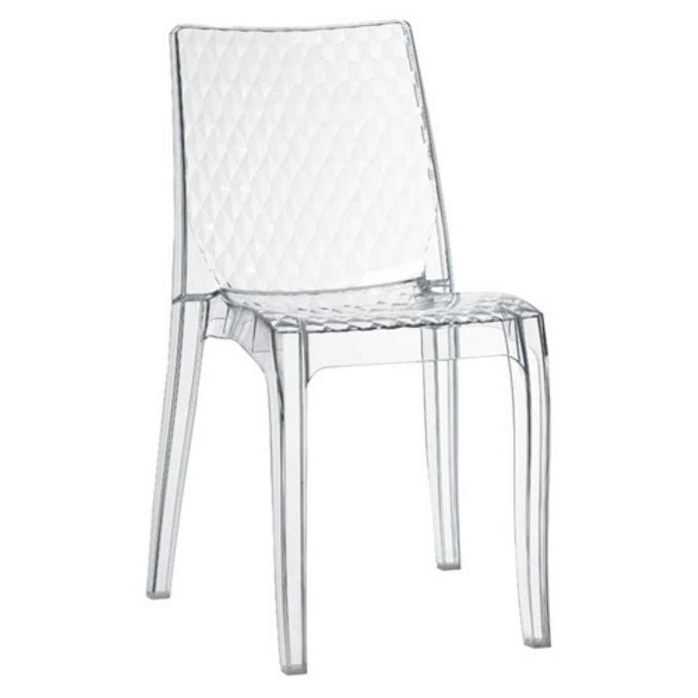 Grandsoleil Upon Hypnotic - Sedia impilabile in policarbonato trasparente, 54 x 50 x 84 cm, colore: bianco