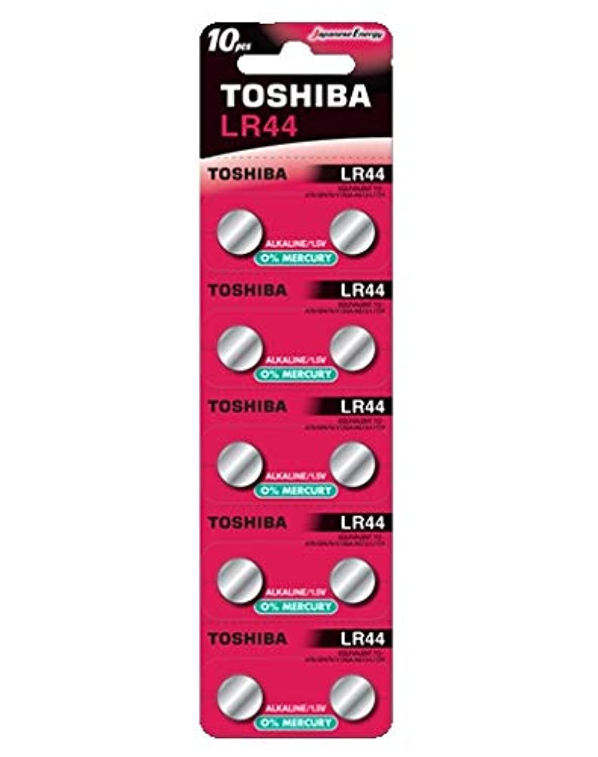 Toshiba LR44 AG13 1.5V Alkaline 10 batteries (0% Mercury)