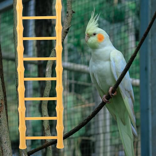 Image of Ipetboom Bird Toys Ladder Cockatiel Toys Plastic Ladder Bridge Small Bird s Pet Funny and Hamster Cage Accessories for Parakeets Parrots Cockatoo and Loves