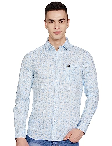 Image of The Indian Garage Co Men Slim Fit Abstract Printed Full Sleeves Spread Collar Casual Shirt