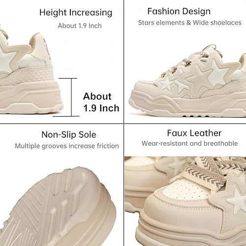 Unisex Stars Casual Walking Shoes Women's Fashion Cute Platform Chunky Sneakers Trendy Comfortable Men's Tennis2