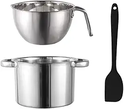 Conjunto de panela de caldeira dupla para derretimento de chocolate para cera de manteiga, queijo, caramelo (1250 ml)