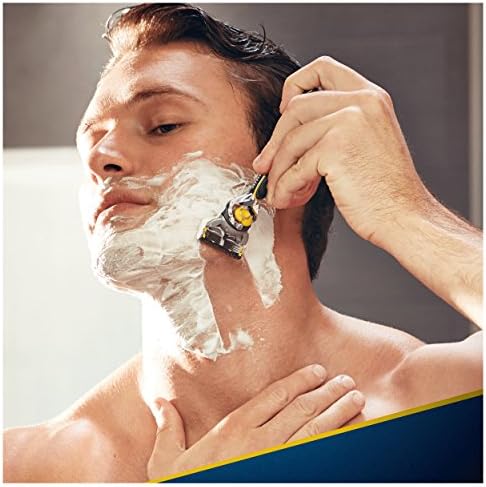 Gillette 81632363 Maszynka do Golenia Dla Mężczyzn z Zestawem Ostrzy ProShield, 9 Sztuk, Srebrny, Żółty