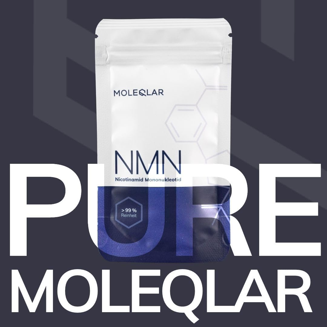 MoleQlar NMN 100 gramos – Polvo de alta pureza del fabricante premium Uthever – más del 99% de pureza certificada – probado en Alemania – Materia prima de marca – Paquete económico