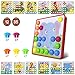 HUYIYI Tablero de Mosaicos Infantiles, Puzzle 3D, Rompecabezas Niños de Uñas Setas, Tablero de Coincidir Colores con 35 Botones y 12 imágenes, Juguete Educativo Temprano para niños y bebés de 3+años