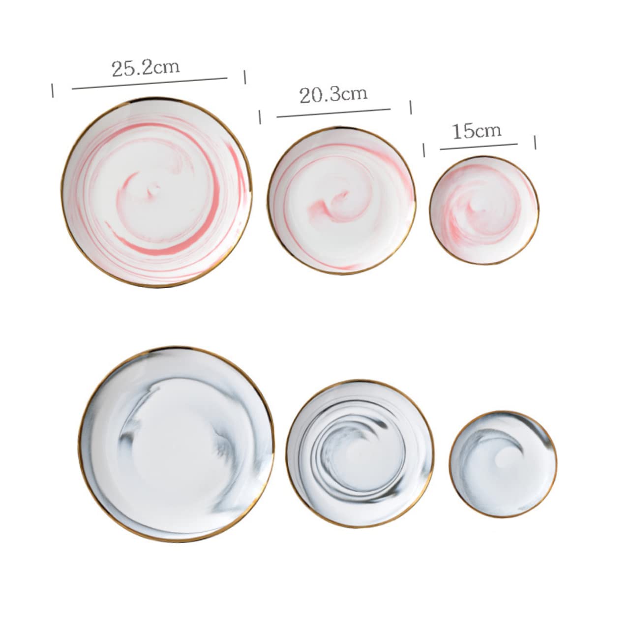 FUNOMOCYA 6 Dessert Tray Round Serving Platter Phnom Penh Plate Cake Pan Pink Cutlery Dish Plate Serving Plate Dessert Plate Kitchen Tableware Snack Plate