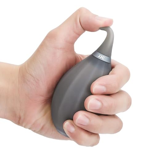 Update Soft Air Blower mit Silikonband,Anti-Staub Kamera/Stein/Staub/Linsen/Filter/Gebläse Tastaturreiniger,Air Blaster Staubreiniger für DSLR CCD LCD Bildschirme mit Zwei Einwegventilen Grau