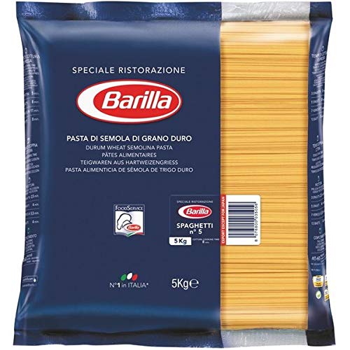 Barilla Spaghetti n. 5, 3 pezzi (3 x 5 kg = 15 kg) pasta di grano duro