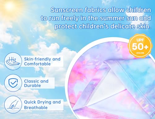 Image of Girls Tankini Swimsuit UPF50+ Ruffle 2 Piece Bathing Suit Full Coverage Kids Swimwear Ages 2-14 Years