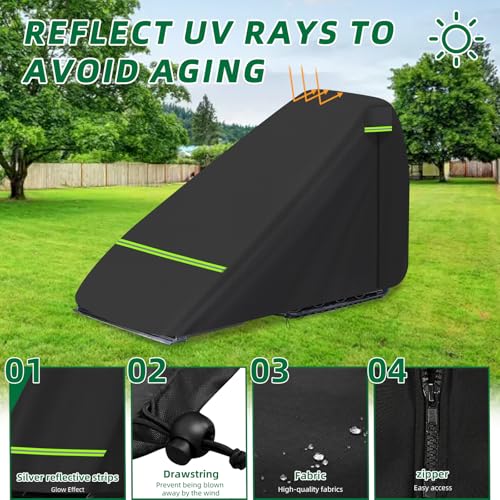Mini Open Cab Skid Steer Cover 600D Sun Rain Snow UV Protection Full skid steer cab cover with Zipper Door Reflective Strips Compatible with John Deere, Caterpillar, Case, Bobcat by Lametta - Used condition - Image 4