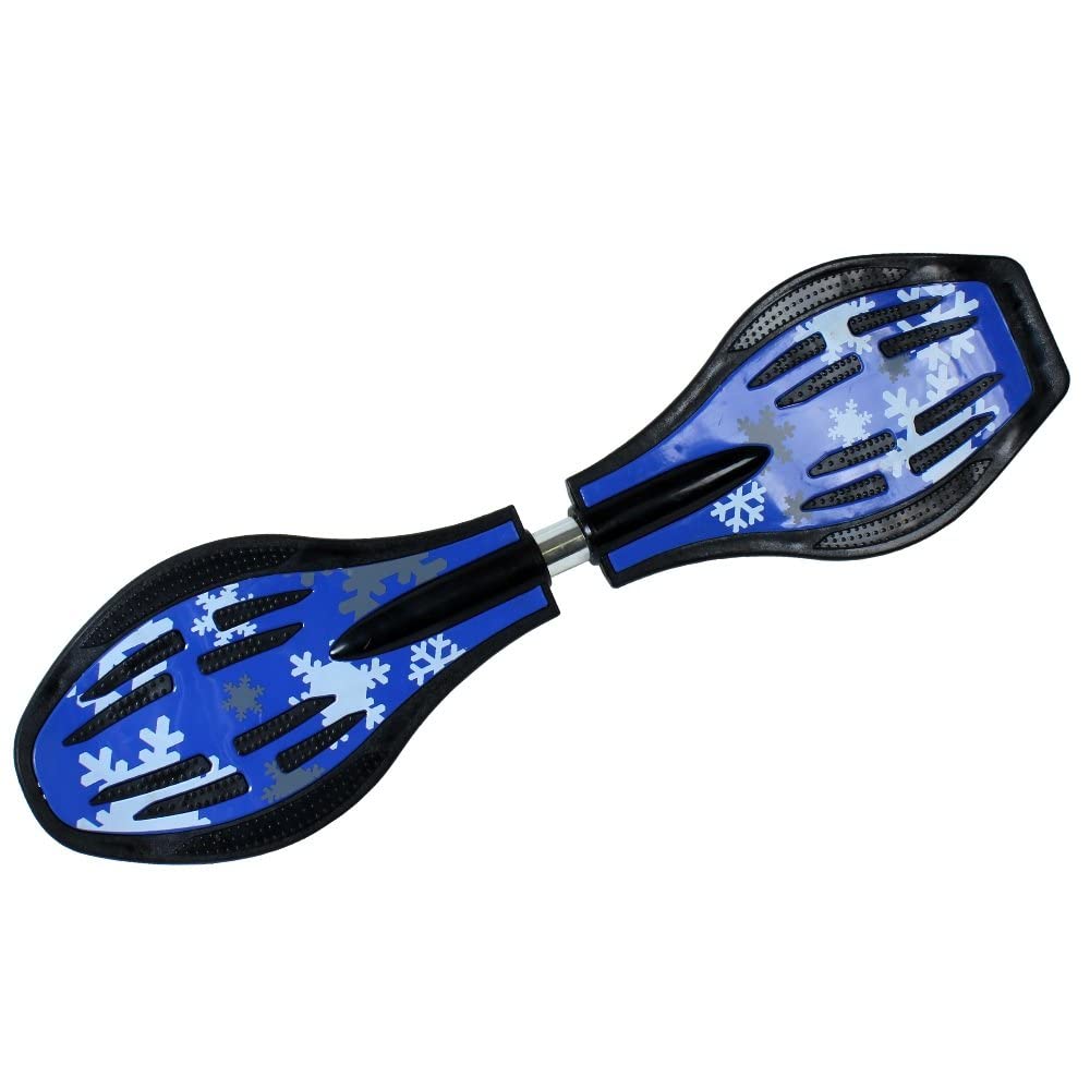 FunTomia - Waveboard con cuscinetti a sfera, custodia e CD (diversi colori disponibili), blu/fiocco di neve.