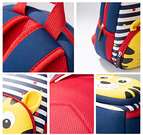 Kk Crafts Toddler Backpack, Waterproof Preschool Backpack, 3D Cute Cartoon Neoprene Animal Schoolbag For Kids, Lunch Box Carry Bag For Boys Girls, Tiger #TOP4