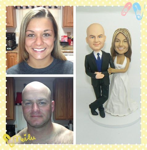 Model 68 Fully Customized Bobble-head Polymer Clay Figurines/sculpture From Head to Toe Based on Customers' Photos Using As Wedding Cake Topper, Gifts, Souvenirs, Decorations