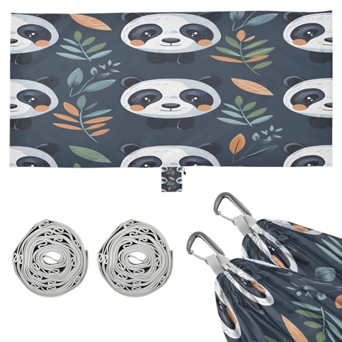 Kigai Cute Panda Camping Hammock Durable & Portable Travel Hammock Holds 330lbs with Tree Strapsm, Pocket, Camping Accessories