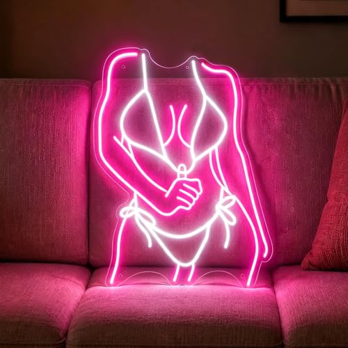 Image of Women Neon Sign 23.6 inches Bikini Body Led Neon Signs Lady Light for Bedroom, Living Room, Home, Bar Shop Wall Decor Gift