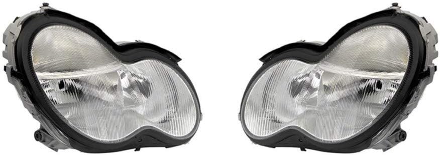 CarLights360 For Mercedes-Benz C230 Headlight 2001-2007 Pair Driver and Passenger Side HID Type For MB2502149