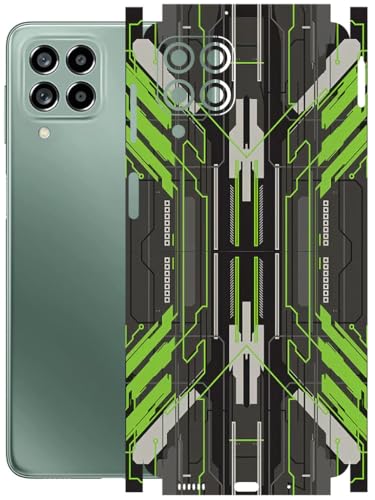 Image of AtOdds - Full Body Back Screen Guard Protector Film - Lamination Wrap Skin Sticker Compatible with Samsung Galaxy M53 (5G) | Scratchproof Matte Finish (Cyber Green)