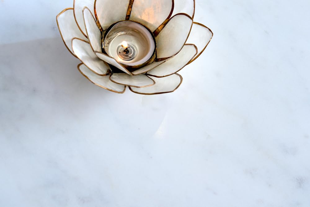 Beistelltisch ELEGANCE 45cm - gold weiß - Marmor - handgefertigt Couchtisch