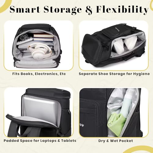 Image of CARRY TRIP Laptop Backpack with Shoe Compartment & Dry Wet Pocket, Water Resistant Oxford Material - Travel Bag for Office, Sports & Casual Use for Men & Women