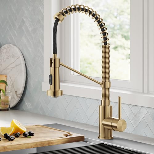 KRAUS Brushed Brass 18.75 in Pull Down Kitchen Faucet KPF-1610BB - image 2