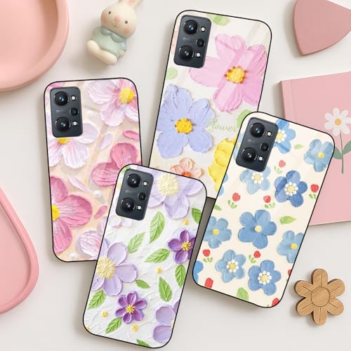 Image of COLORflow Back Cover Compatible with Realme GT Neo 2 5G | Whisper of Petals Customized | Shockproof TPU Bumper with Camera Protection Back Cover Compatible with Realme GT Neo 2 5G
