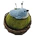 Handmade Needle Felt Light Blue and White Bird in Bird Nest Pin Cushion Ornament