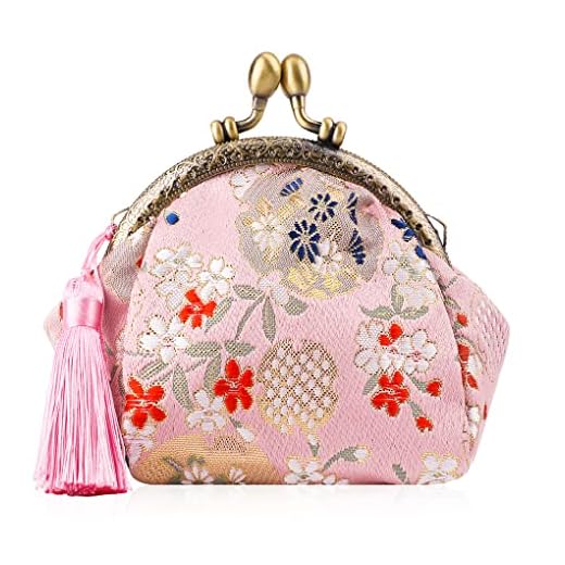 Oyachic Monedero Billetera con Borla Portamonedas Cierre Clic-Clac Kiss Lock Coin Purse Retro Vintage Bolsa de Cambio para Mujer Señoras Chica Niña