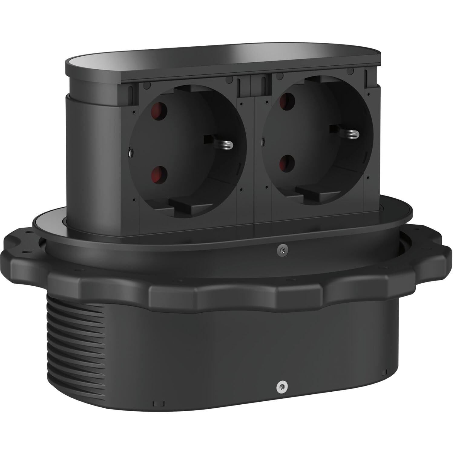 HPF Steckdosenelement Piccolino 2 Stk. Schukosteckdosen, schwarz