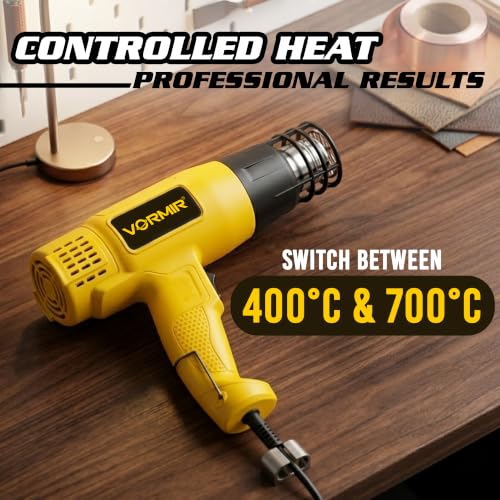Image of VORMIR VR HG18-55 Hot Air Tool 1800W, 400C-700C Temperature Range, 300-550L /min Air Flow Heat Gun for DIY & Professional Use - 12 Months Warranty