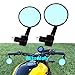 7/8" 22mm Rétroviseurs Moto de Guidon, Rond Rétroviseur Moto pour Bobber Cafe Racer Cruiser