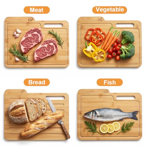 Set 4 Tablas para Cortar de Bambú Rectangulares 12.9 x 9.5 in miniatura 4