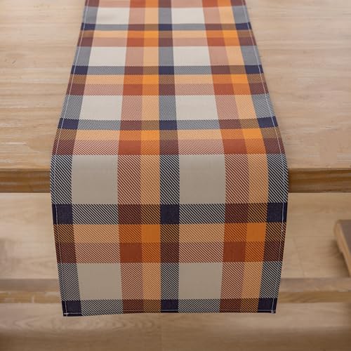 image for Keketoarrange Keketo Fall Table Runner Plaid Checkered Pattern Thanksg