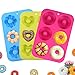 Moldes de Silicona para Hacer Donuts, 6 Cavidades Antiadherentes de Silicona Bandeja, Adecuado para Hornear Rosquillas, Magdalenas, Bagels, Galletas, Pasteles (Paquete de 3)