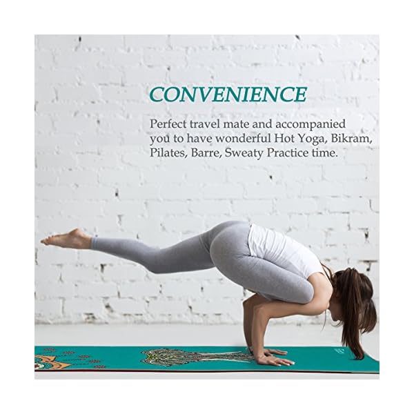 UCOOLY Yoga Towel,Microfiber Mat Towels w Free Spray Bottle and Smart Corner Pocket, Non Slip,Super Soft Sweat Absorbent Towel for Hot Yoga,Pilates and Fitness 24x72 (Elephant-Blue)