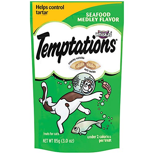 Whiskas CAT Treats Temptations Seafood Medley 3 OZ Each (1)