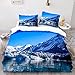 Podwójna kołdra zestaw Iceberg, zestaw pościeli z miękkiej mikrofibry, poszwa na kołdrę 200 x 200 cm i 2 poszewki na poduszki 50 x 75 cm z ukrytym zamkiem błyskawicznym