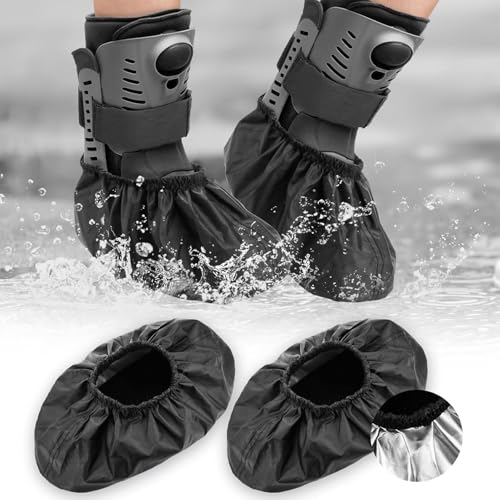 Mihauuke 1 Paare Gehschuhüberzug,Überziehschuhe,Kurzer Gehstiefel-Schutz,Wasserdichter & Wiederverwendbarer Gipsstiefel Schutz,Schutzhülle Für Frakturschuh