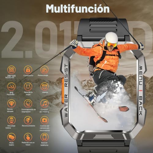 Smartwatch hombre con llamadas bluetooth batería 900mah e IP68 W60 4