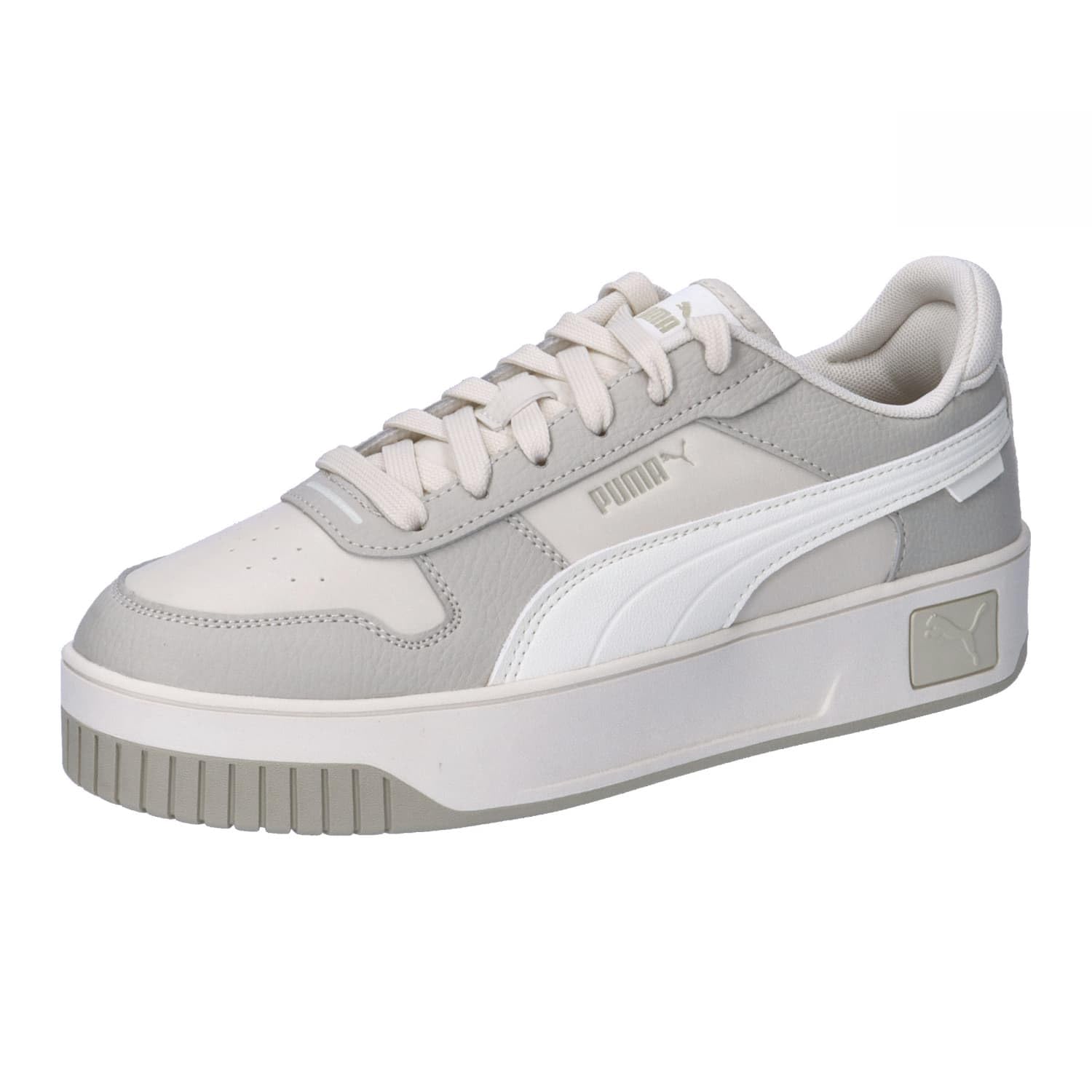 PUMA Women's Carina Street Animal Fever Sneaker, Alpine Snow-Warm White-Desert DUST, 3.5 UK